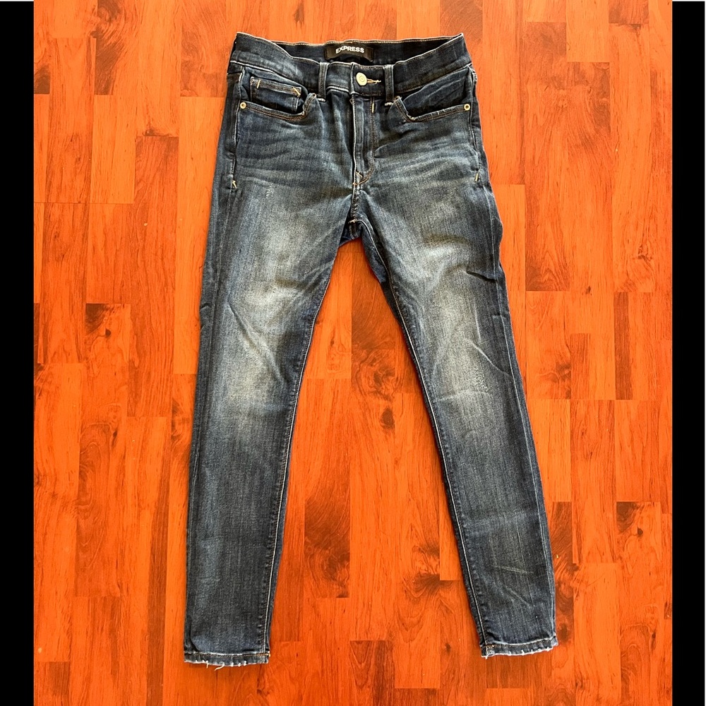 Express mid rise stretch denim - size 4 (petite)